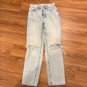 Stylish Light Blue Distressed Women's Jeans